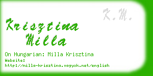 krisztina milla business card